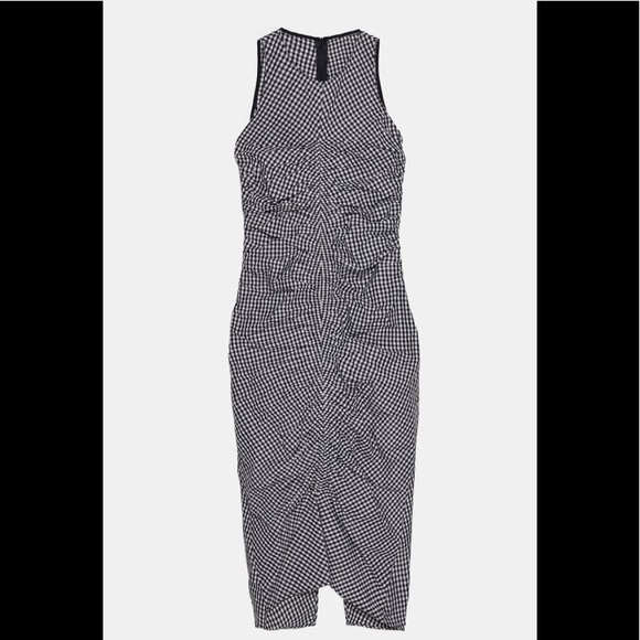 Zara Gngham Midi Dress XS Black White - Picture 8 of 9